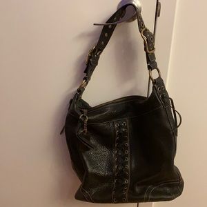 Coach black 10400 XL pebbled leather hobo shoulder